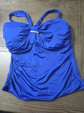 2bamboo Cobalt Blue Swim Top with Gold Accent